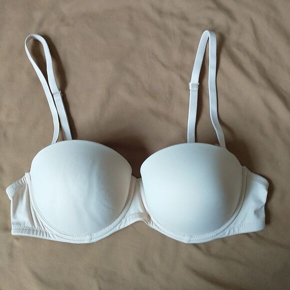 Victoria’s Secret PINK Wear Everywhere Multiway Push Up Bra 36B Beige Nude - Picture 1 of 10